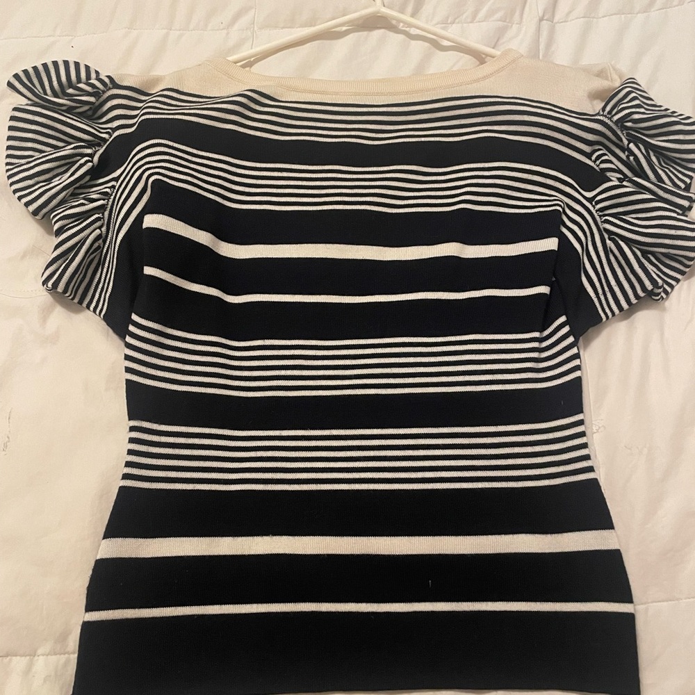 Grey by Jason Wu Black and White Striped Top